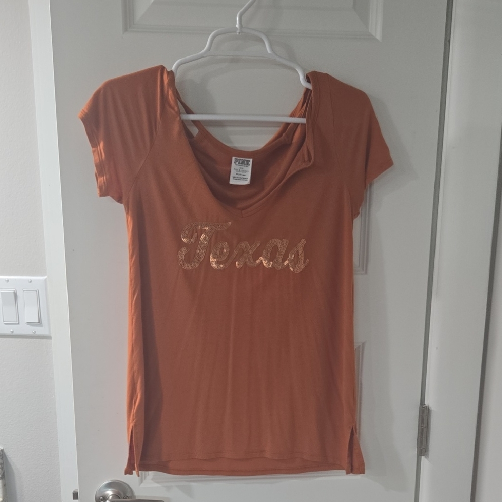 PINK Victoria's Secret Texas Graphic Tee in Rust
